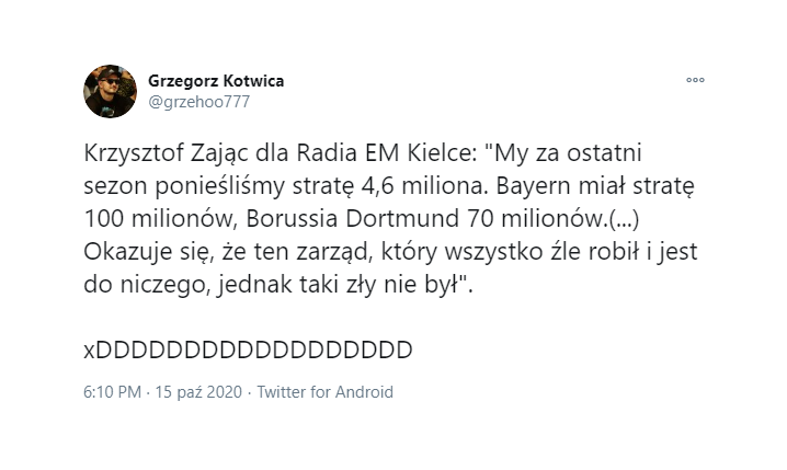 HIT! Były prezes Korony porównuje straty SPADKOWICZA z Ekstraklasy do... xD